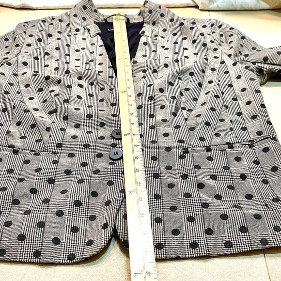 Lane Bryant Polka Dot Houndstooth Check Blazer. - Picture 10 of 11